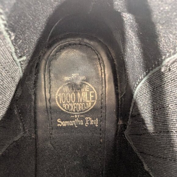 Wolverine 1000 Mile W00844 Women 7.5 Black Leather Block Heel Ankle Bootie Boot - Picture 7 of 10